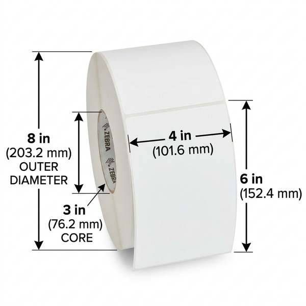 Zebra 10018340 annotated label roll