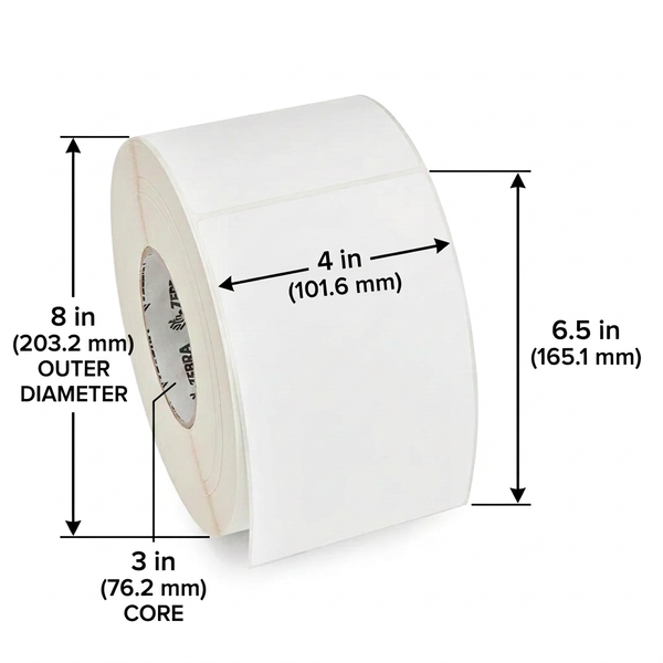 Zebra 10021229 corrected core and outer-diameter callouts