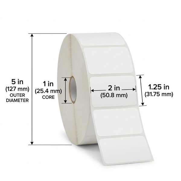 Zebra 10028821 annotated label roll