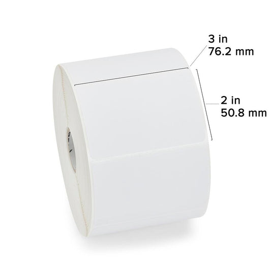 Zebra 10009529 Z-Select 4000T 3" x 2" Thermal Transfer Paper Label – 1,370 Labels/Roll – 6 Rolls/Case
