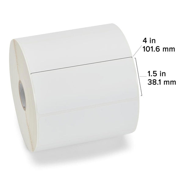 Zebra 10010046 Z-Select 4000D 4" x 1.5" Direct Thermal Paper Label – 1,620 Labels/Roll – 6 Rolls/Case