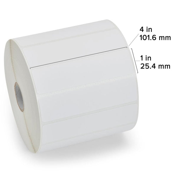 Zebra 10010045 Z-Select 4000D 4" x 1" Direct Thermal Paper Label – 2,340 Labels/Roll – 6 Rolls/Case