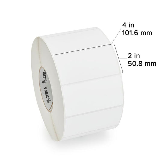Zebra 10018351 Z-Perform 1500T 4" x 2" Thermal Transfer Paper Label – 3,000 Labels/Roll – 4 Rolls/Case