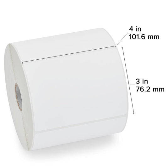 Zebra 800274-305 Z-Select 4000T 4" x 3" Thermal Transfer Paper Label – 930 Labels/Roll – 12 Rolls/Case