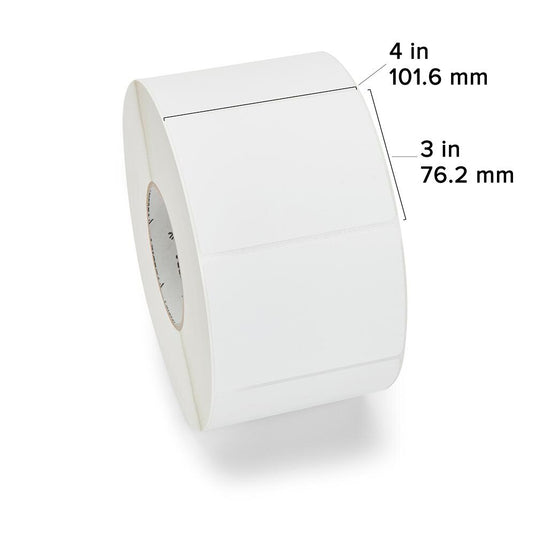 Zebra 10018349 Z-Perform 1500T 4" x 3" Thermal Transfer Paper Label – 2,000 Labels/Roll – 4 Rolls/Case