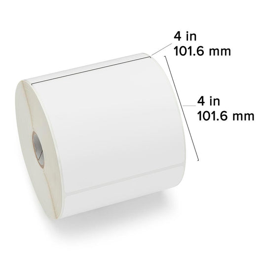 Zebra 800274-405 Z-Select 4000T 4" x 4" Thermal Transfer Paper Label – 700 Labels/Roll – 12 Rolls/Case