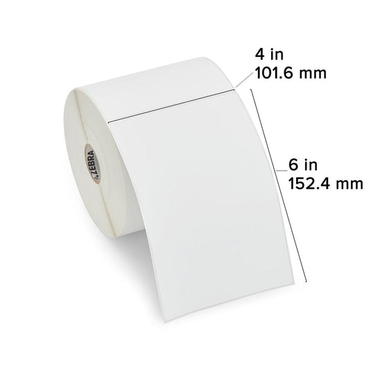 Zebra 10015347 Z-Select 4000D 4" x 6" Direct Thermal Paper Label – 475 Labels/Roll – 12 Rolls/Case