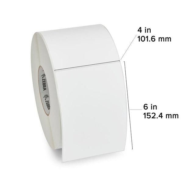 Zebra 10000301 Z-Perform 1000D 4" x 6" Direct Thermal Paper Label – 1,000 Labels/Roll – 4 Rolls/Case