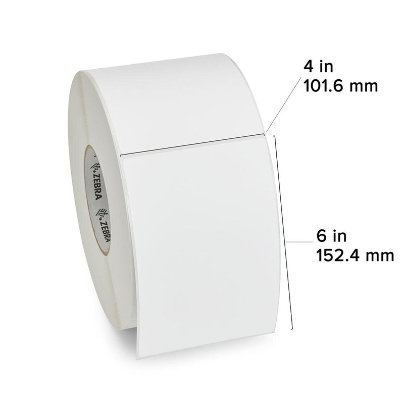 Zebra 800274-605 Z-Select 4000T 4" x 6" Thermal Transfer Paper Label – 475 Labels/Roll – 12 Rolls/Case
