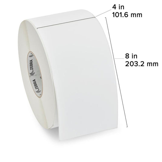 Zebra 10021228 Z-Perform 1500T 4" x 8" Thermal Transfer Paper Label – 750 Labels/Roll – 4 Rolls/Case