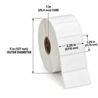 Zebra label diagram with separated width and length annotations