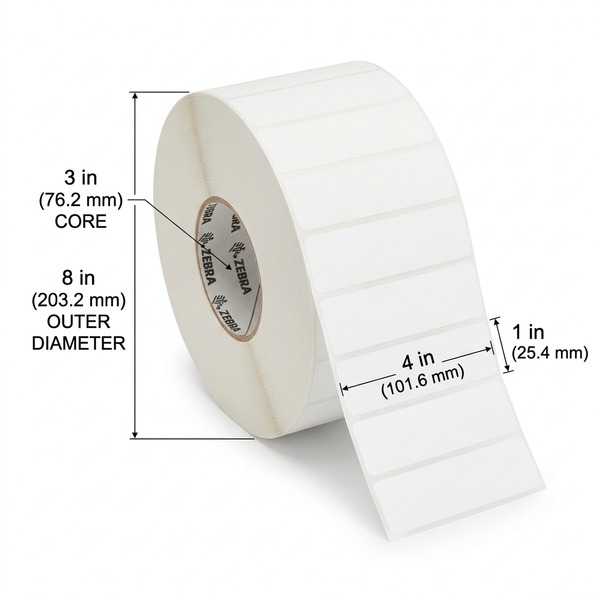 Zebra 92071 annotated label roll
