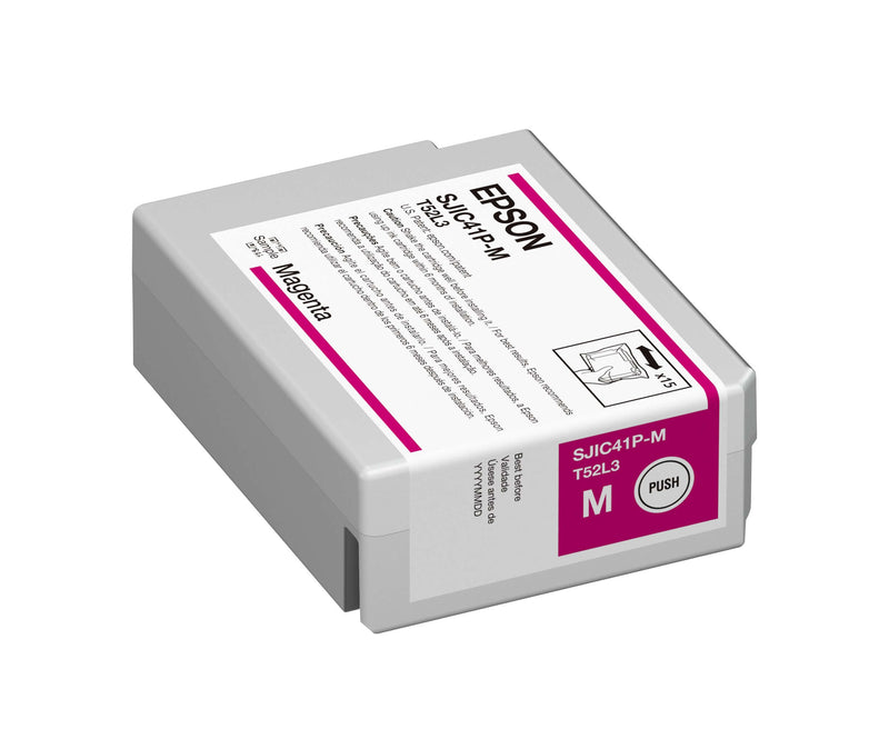Epson C4000 magenta ink cartridge SJIC41P(M) designed for TM-C4000 printer, ensuring excellent color quality.