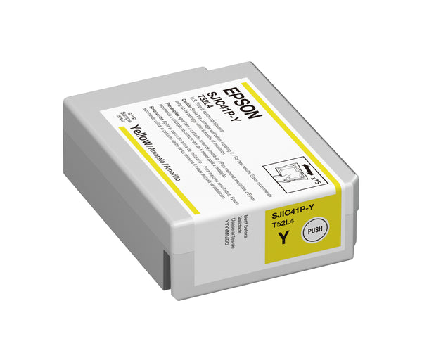 Epson C4000 yellow ink cartridge in packaging, SJIC41P(Y) for quality printing results.