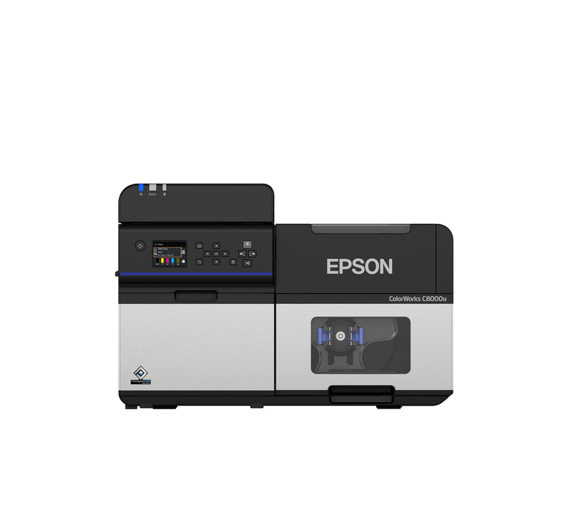 Epson ColorWorks CW-C8000 label printer, industrial-grade color inkjet printer for demanding production.