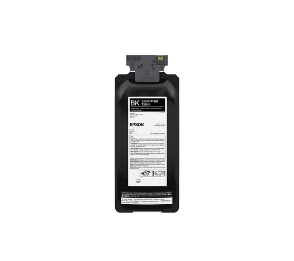Epson C8000 Gloss Black Ink pack for TM-C8000 printer, high-performance pigment ink for durable labels.