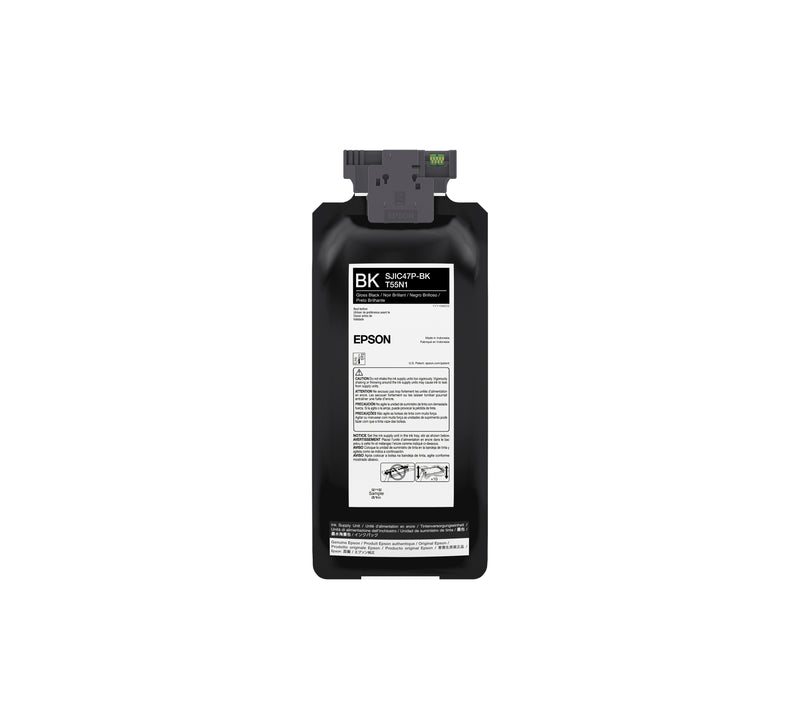 Epson Colorworks Gloss Black Ink for TM-C8000 Printer cartridge, designed for high-performance label printing.