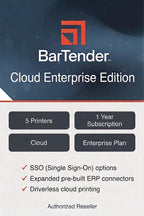 BarTender Cloud Enterprise - Plan + 5 Printers Annual Subscription (Includes Standard MSA)