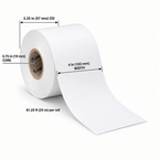 LD-R4KN5B receipt paper roll with dimensions