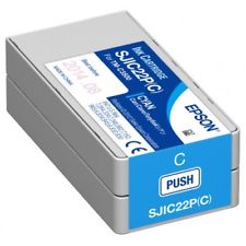 Epson C3500 cyan ink cartridge SJIC22P(C) in packaging for TM-C3500 printer.